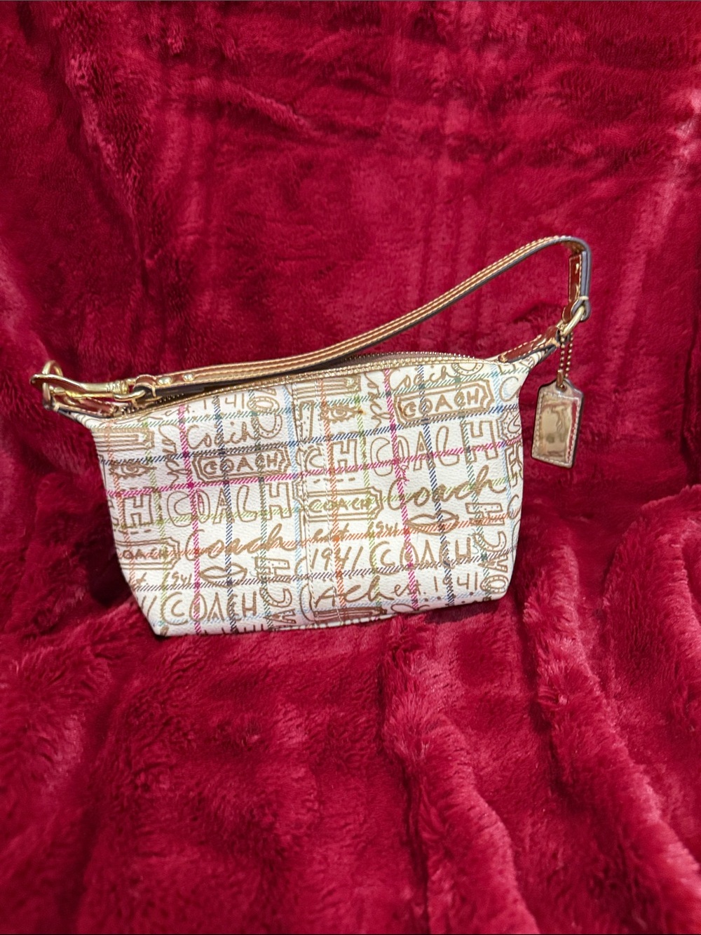 Coach Cream Multicolor Signature Canvas with Gold Hardware - Picture 3 of 4